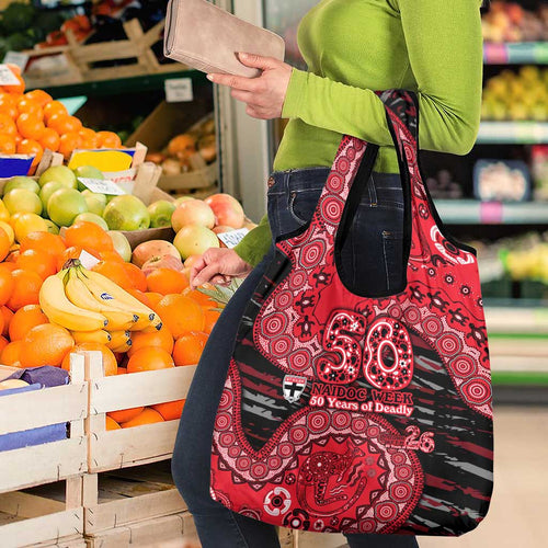 St Kilda Saints NAIDOC Week 2026 Grocery Bag Australian Aboriginal Dot Art Dreamtime Pattern Style