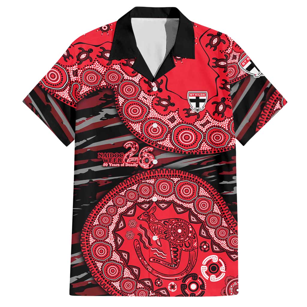 St Kilda Saints NAIDOC Week 2026 Hawaiian Shirt Australian Aboriginal Dot Art Dreamtime Pattern Style