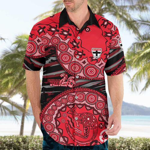 St Kilda Saints NAIDOC Week 2026 Hawaiian Shirt Australian Aboriginal Dot Art Dreamtime Pattern Style