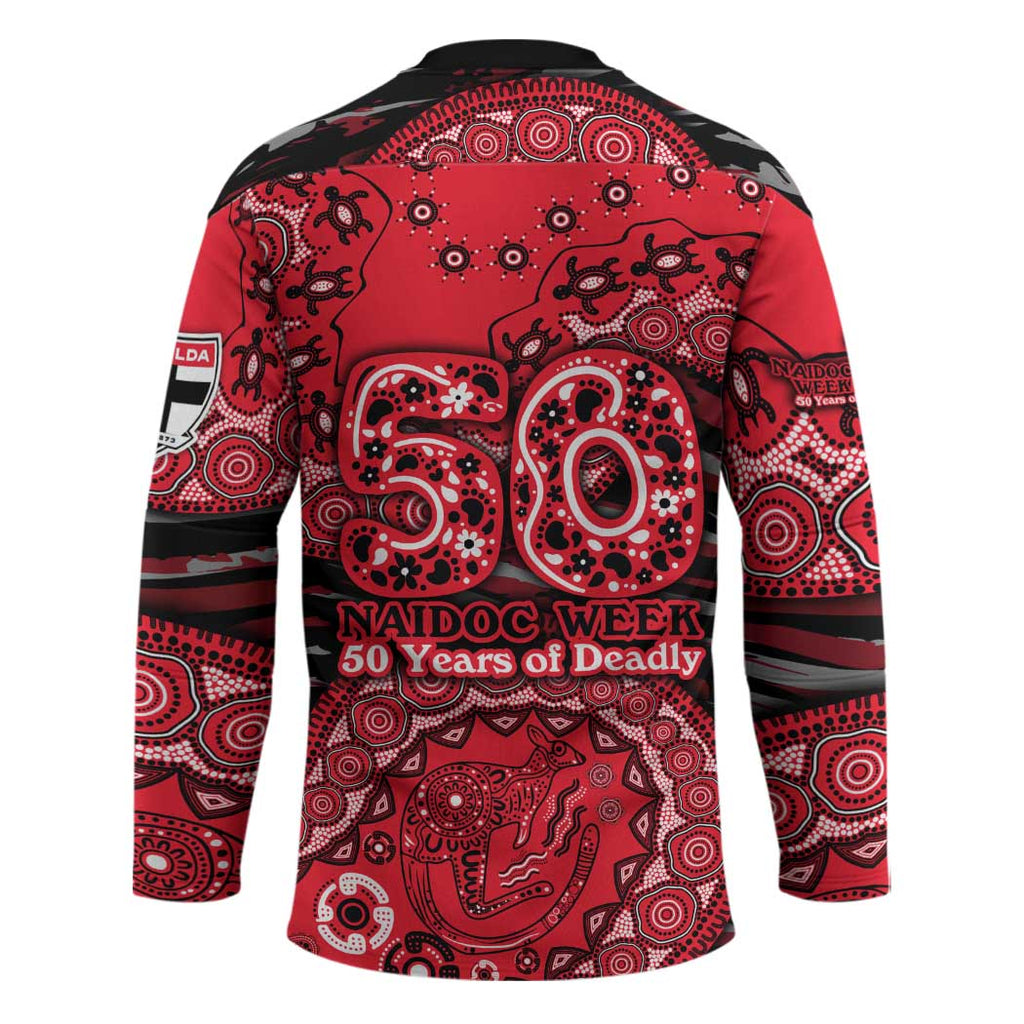 St Kilda Saints NAIDOC Week 2026 Hockey Jersey Australian Aboriginal Dot Art Dreamtime Pattern Style
