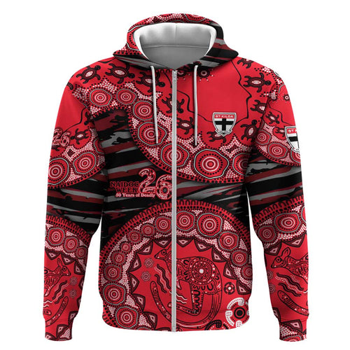 St Kilda Saints NAIDOC Week 2026 Hoodie Australian Aboriginal Dot Art Dreamtime Pattern Style