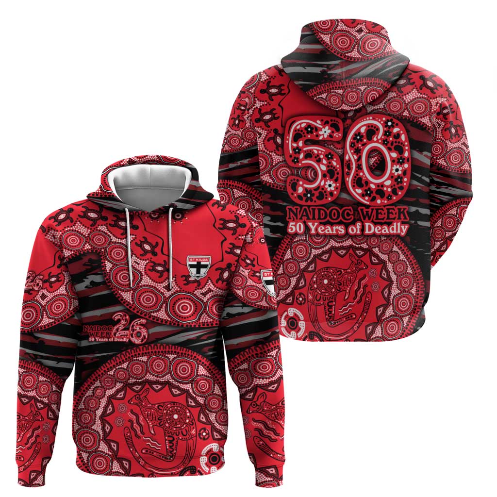 St Kilda Saints NAIDOC Week 2026 Hoodie Australian Aboriginal Dot Art Dreamtime Pattern Style