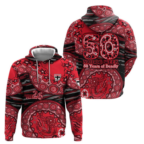 St Kilda Saints NAIDOC Week 2026 Hoodie Australian Aboriginal Dot Art Dreamtime Pattern Style