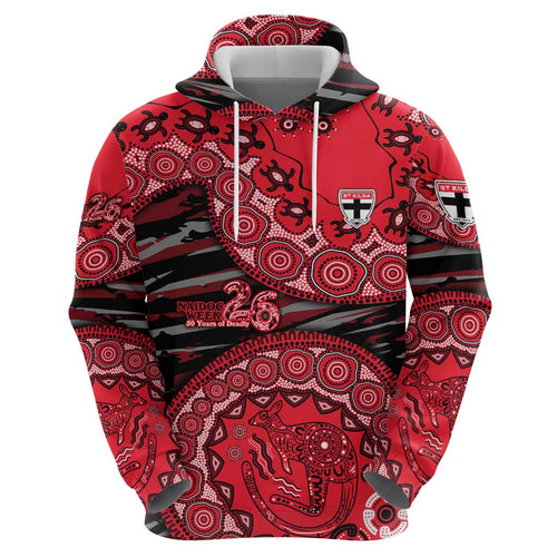 St Kilda Saints NAIDOC Week 2026 Hoodie Australian Aboriginal Dot Art Dreamtime Pattern Style