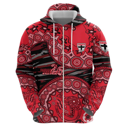St Kilda Saints NAIDOC Week 2026 Hoodie Australian Aboriginal Dot Art Dreamtime Pattern Style