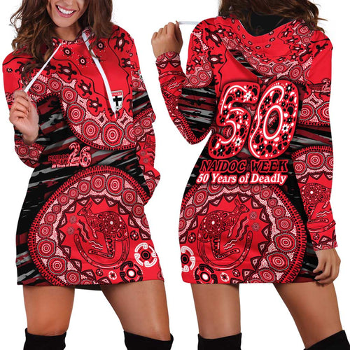 St Kilda Saints NAIDOC Week 2026 Hoodie Dress Australian Aboriginal Dot Art Dreamtime Pattern Style
