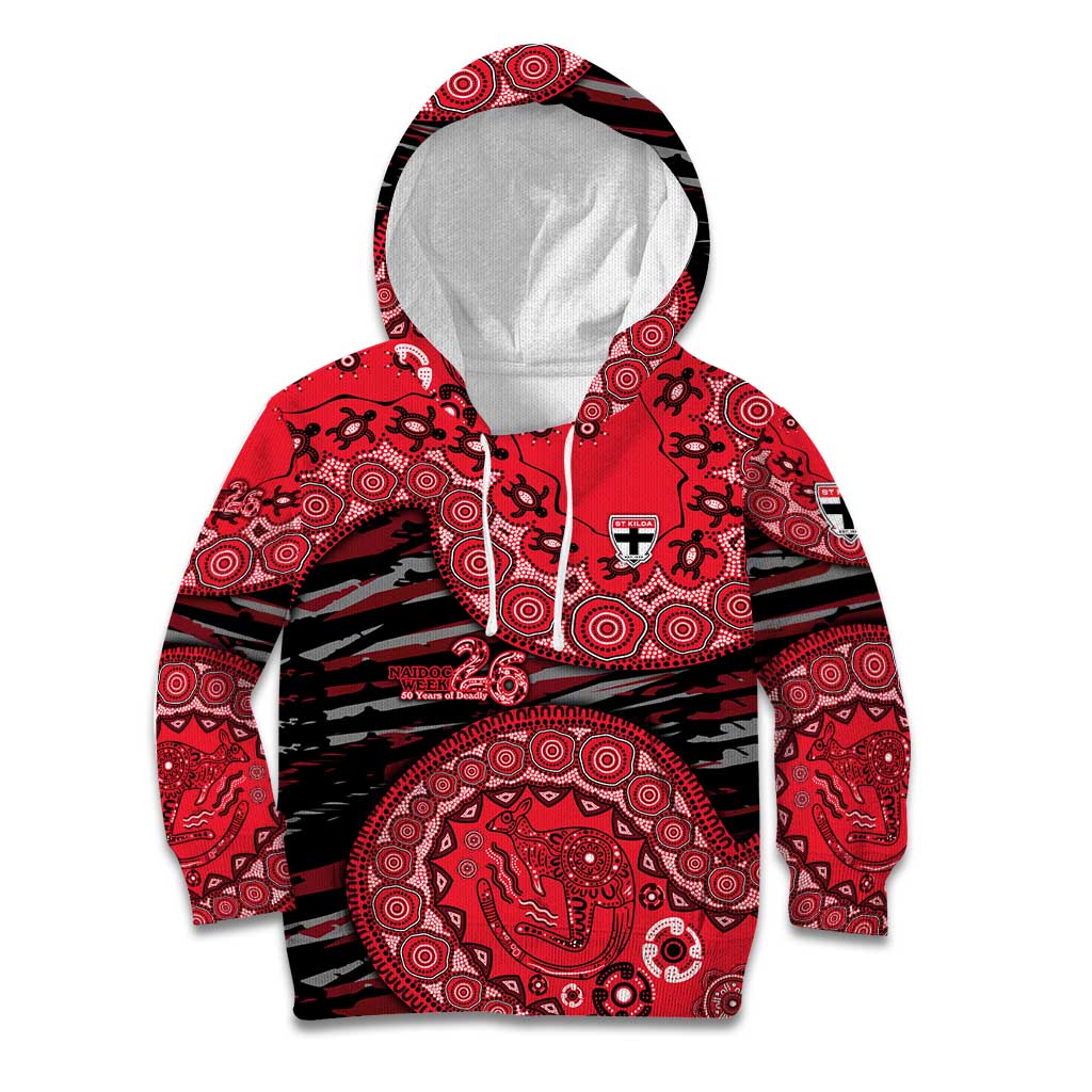 St Kilda Saints NAIDOC Week 2026 Kid Hoodie Australian Aboriginal Dot Art Dreamtime Pattern Style