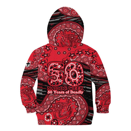 St Kilda Saints NAIDOC Week 2026 Kid Hoodie Australian Aboriginal Dot Art Dreamtime Pattern Style