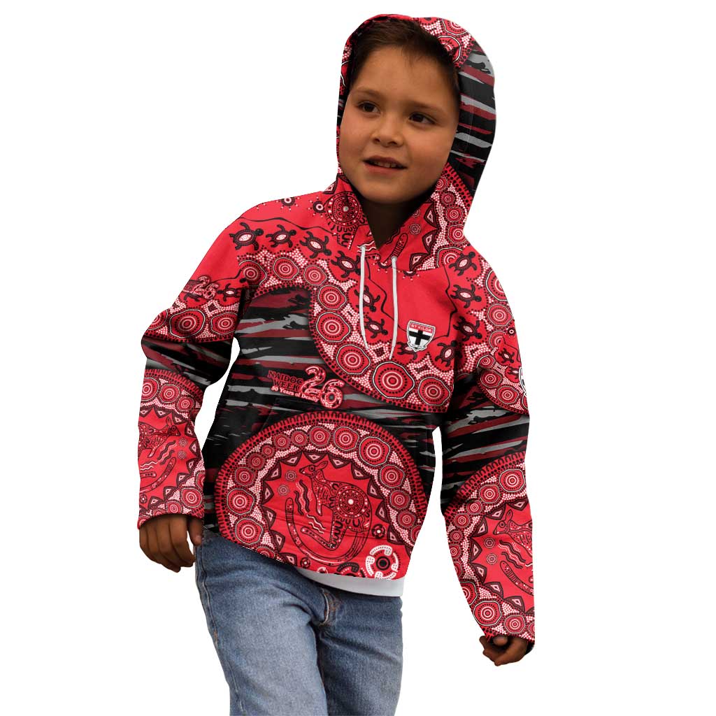 St Kilda Saints NAIDOC Week 2026 Kid Hoodie Australian Aboriginal Dot Art Dreamtime Pattern Style