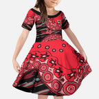 St Kilda Saints NAIDOC Week 2026 Kid Short Sleeve Dress Australian Aboriginal Dot Art Dreamtime Pattern Style