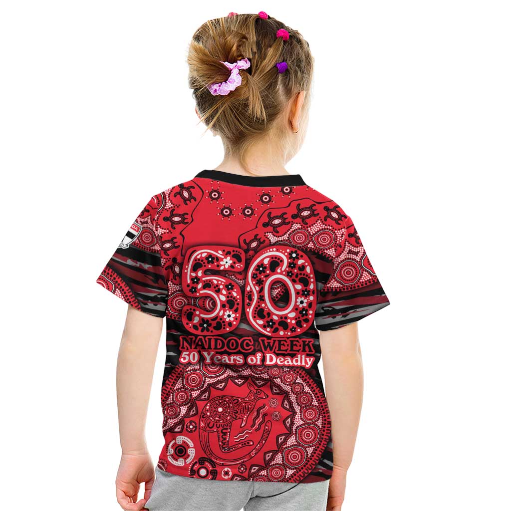 St Kilda Saints NAIDOC Week 2026 Kid T Shirt Australian Aboriginal Dot Art Dreamtime Pattern Style