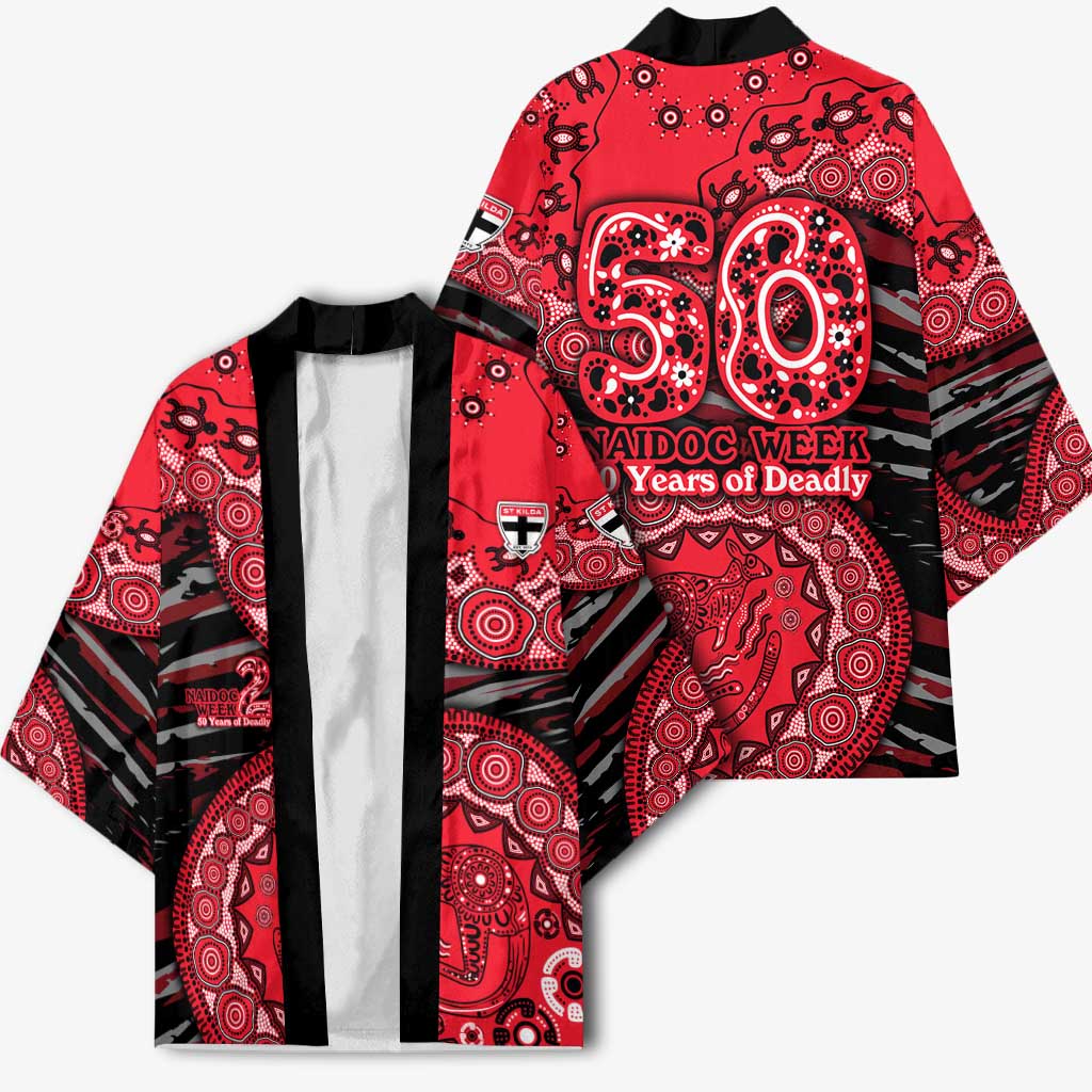 St Kilda Saints NAIDOC Week 2026 Kimono Australian Aboriginal Dot Art Dreamtime Pattern Style