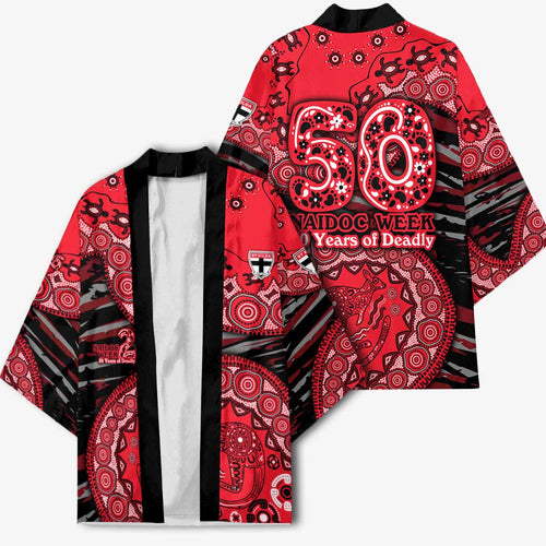 St Kilda Saints NAIDOC Week 2026 Kimono Australian Aboriginal Dot Art Dreamtime Pattern Style