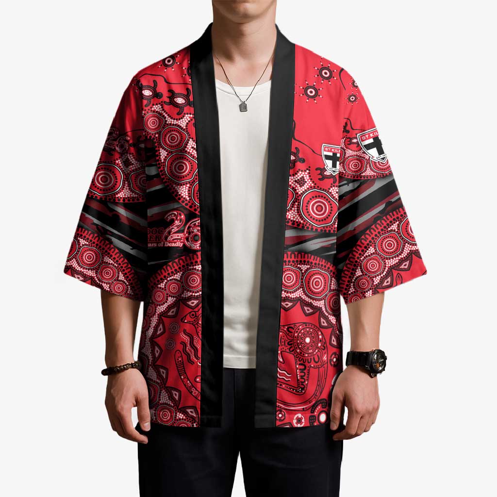 St Kilda Saints NAIDOC Week 2026 Kimono Australian Aboriginal Dot Art Dreamtime Pattern Style
