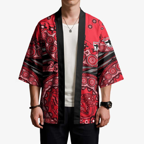 St Kilda Saints NAIDOC Week 2026 Kimono Australian Aboriginal Dot Art Dreamtime Pattern Style