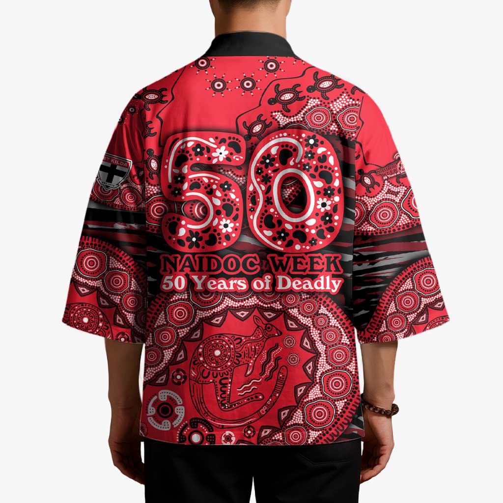St Kilda Saints NAIDOC Week 2026 Kimono Australian Aboriginal Dot Art Dreamtime Pattern Style