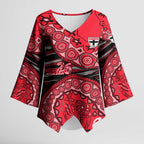St Kilda Saints NAIDOC Week 2026 Kimono Sleeve Blouse Australian Aboriginal Dot Art Dreamtime Pattern Style