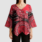 St Kilda Saints NAIDOC Week 2026 Kimono Sleeve Blouse Australian Aboriginal Dot Art Dreamtime Pattern Style