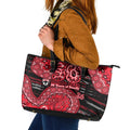 St Kilda Saints NAIDOC Week 2026 Leather Tote Bag Australian Aboriginal Dot Art Dreamtime Pattern Style