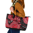 St Kilda Saints NAIDOC Week 2026 Leather Tote Bag Australian Aboriginal Dot Art Dreamtime Pattern Style