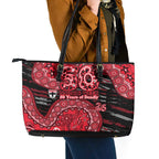 St Kilda Saints NAIDOC Week 2026 Leather Tote Bag Australian Aboriginal Dot Art Dreamtime Pattern Style