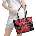 St Kilda Saints NAIDOC Week 2026 Leather Tote Bag Australian Aboriginal Dot Art Dreamtime Pattern Style