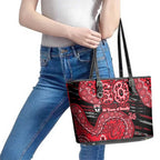 St Kilda Saints NAIDOC Week 2026 Leather Tote Bag Australian Aboriginal Dot Art Dreamtime Pattern Style