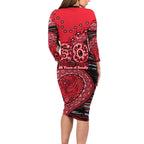 St Kilda Saints NAIDOC Week 2026 Long Sleeve Bodycon Dress Australian Aboriginal Dot Art Dreamtime Pattern Style