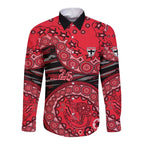 St Kilda Saints NAIDOC Week 2026 Long Sleeve Button Shirt Australian Aboriginal Dot Art Dreamtime Pattern Style