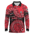 St Kilda Saints NAIDOC Week 2026 Long Sleeve Polo Shirt Australian Aboriginal Dot Art Dreamtime Pattern Style