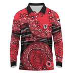 St Kilda Saints NAIDOC Week 2026 Long Sleeve Polo Shirt Australian Aboriginal Dot Art Dreamtime Pattern Style