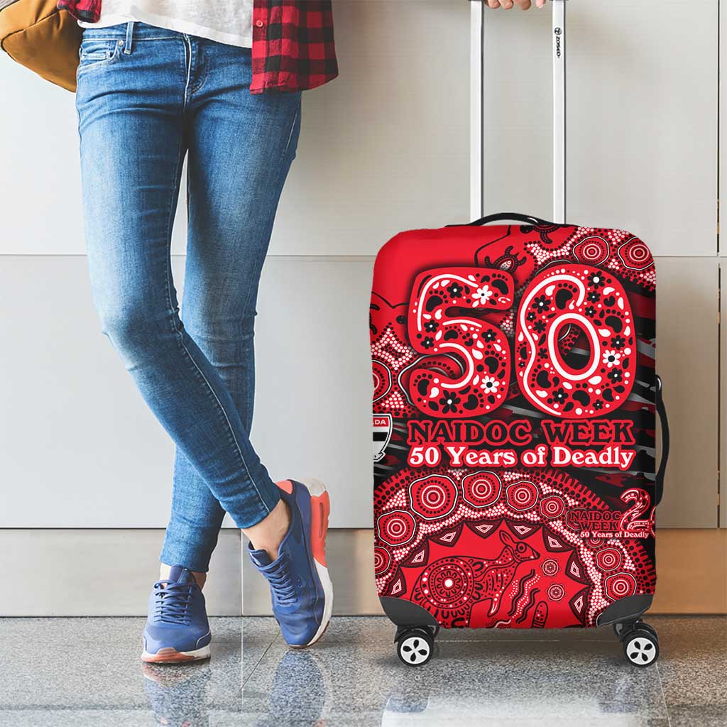 St Kilda Saints NAIDOC Week 2026 Luggage Cover Australian Aboriginal Dot Art Dreamtime Pattern Style