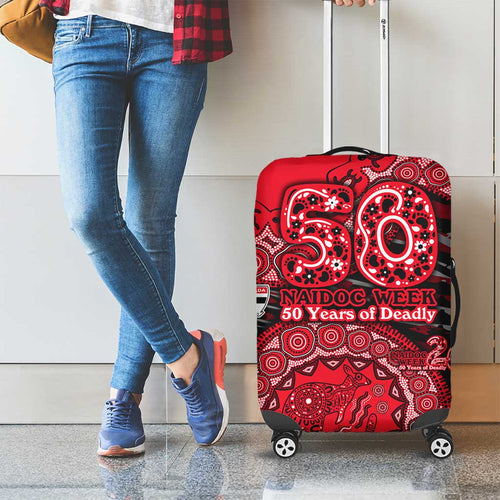 St Kilda Saints NAIDOC Week 2026 Luggage Cover Australian Aboriginal Dot Art Dreamtime Pattern Style