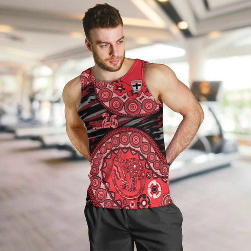 St Kilda Saints NAIDOC Week 2026 Men Tank Top Australian Aboriginal Dot Art Dreamtime Pattern Style