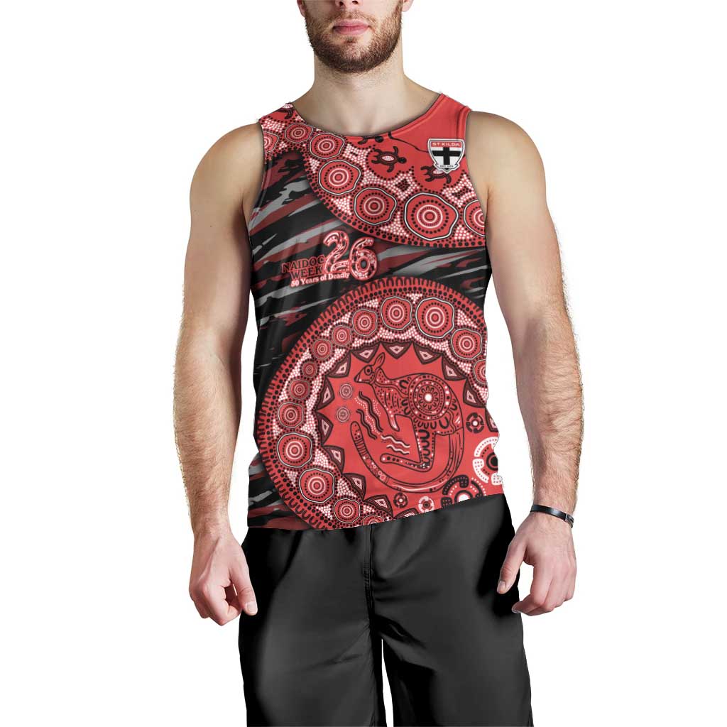 St Kilda Saints NAIDOC Week 2026 Men Tank Top Australian Aboriginal Dot Art Dreamtime Pattern Style