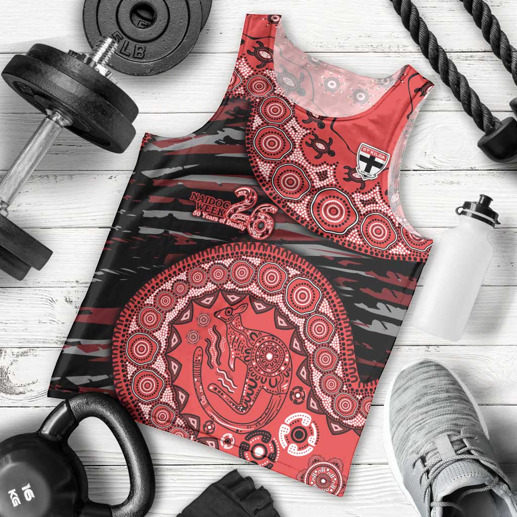 St Kilda Saints NAIDOC Week 2026 Men Tank Top Australian Aboriginal Dot Art Dreamtime Pattern Style