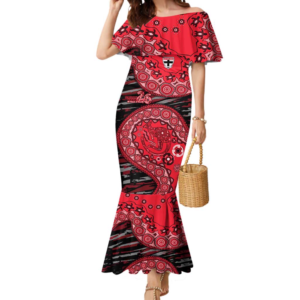 St Kilda Saints NAIDOC Week 2026 Mermaid Dress Australian Aboriginal Dot Art Dreamtime Pattern Style