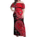 St Kilda Saints NAIDOC Week 2026 Off Shoulder Maxi Dress Australian Aboriginal Dot Art Dreamtime Pattern Style