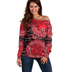 St Kilda Saints NAIDOC Week 2026 Off Shoulder Sweater Australian Aboriginal Dot Art Dreamtime Pattern Style