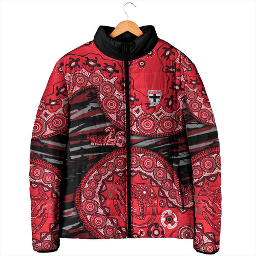 St Kilda Saints NAIDOC Week 2026 Padded Jacket Australian Aboriginal Dot Art Dreamtime Pattern Style