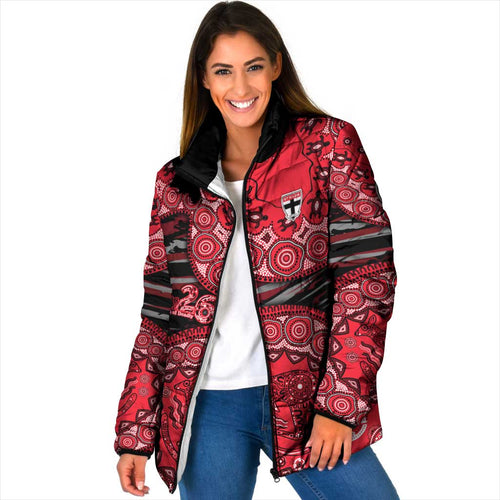 St Kilda Saints NAIDOC Week 2026 Padded Jacket Australian Aboriginal Dot Art Dreamtime Pattern Style