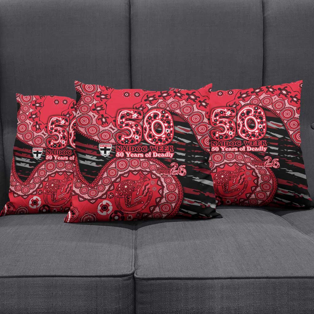 St Kilda Saints NAIDOC Week 2026 Pillow Cover Australian Aboriginal Dot Art Dreamtime Pattern Style