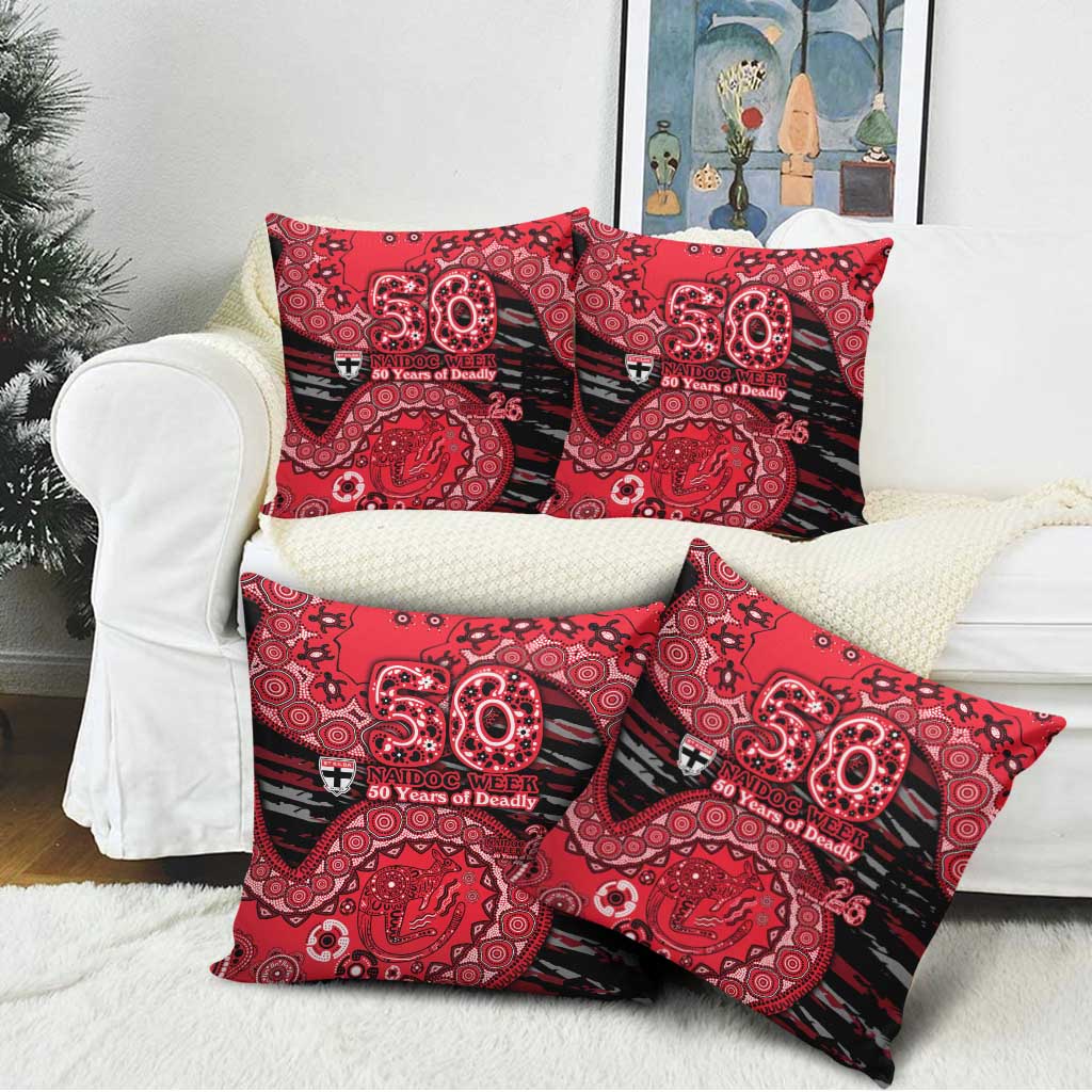 St Kilda Saints NAIDOC Week 2026 Pillow Cover Australian Aboriginal Dot Art Dreamtime Pattern Style