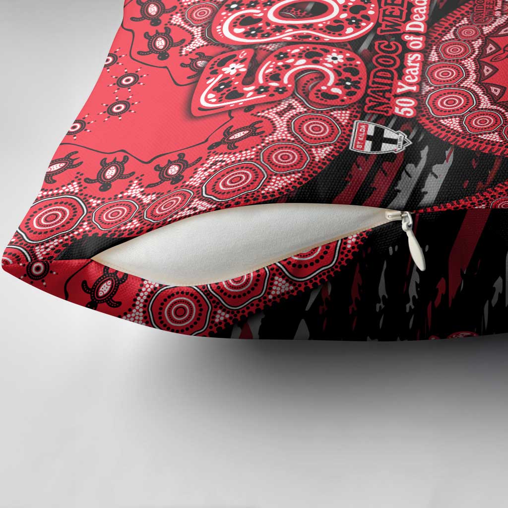 St Kilda Saints NAIDOC Week 2026 Pillow Cover Australian Aboriginal Dot Art Dreamtime Pattern Style