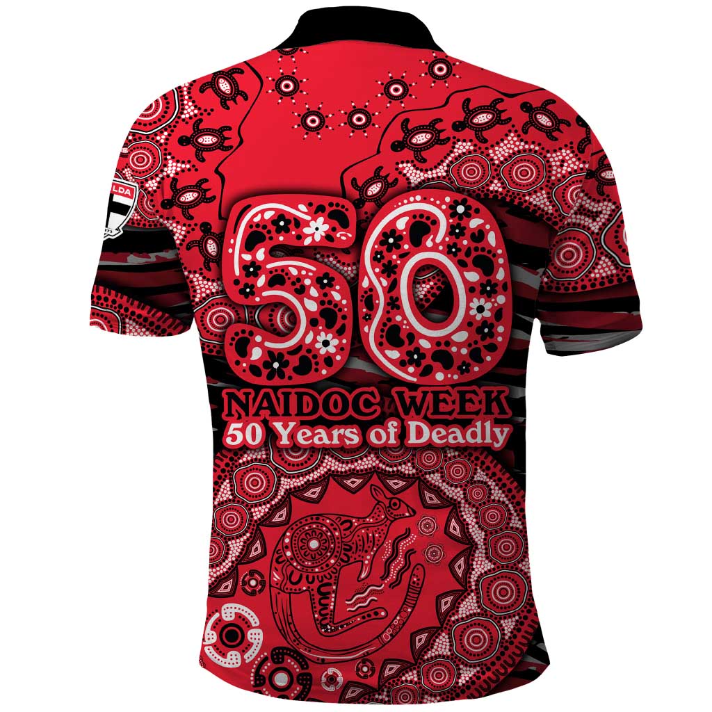 St Kilda Saints NAIDOC Week 2026 Polo Shirt Australian Aboriginal Dot Art Dreamtime Pattern Style