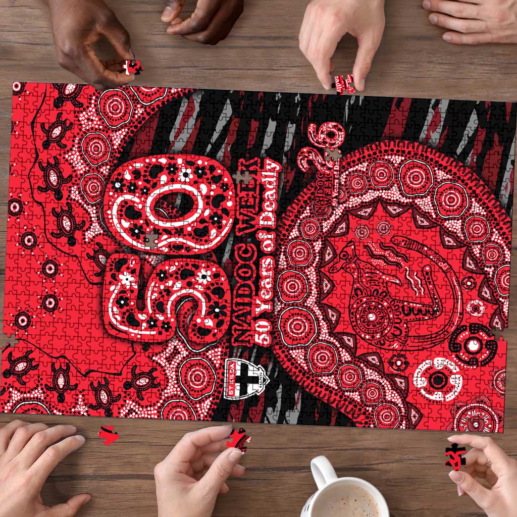 St Kilda Saints NAIDOC Week 2026 Puzzle Australian Aboriginal Dot Art Dreamtime Pattern Style