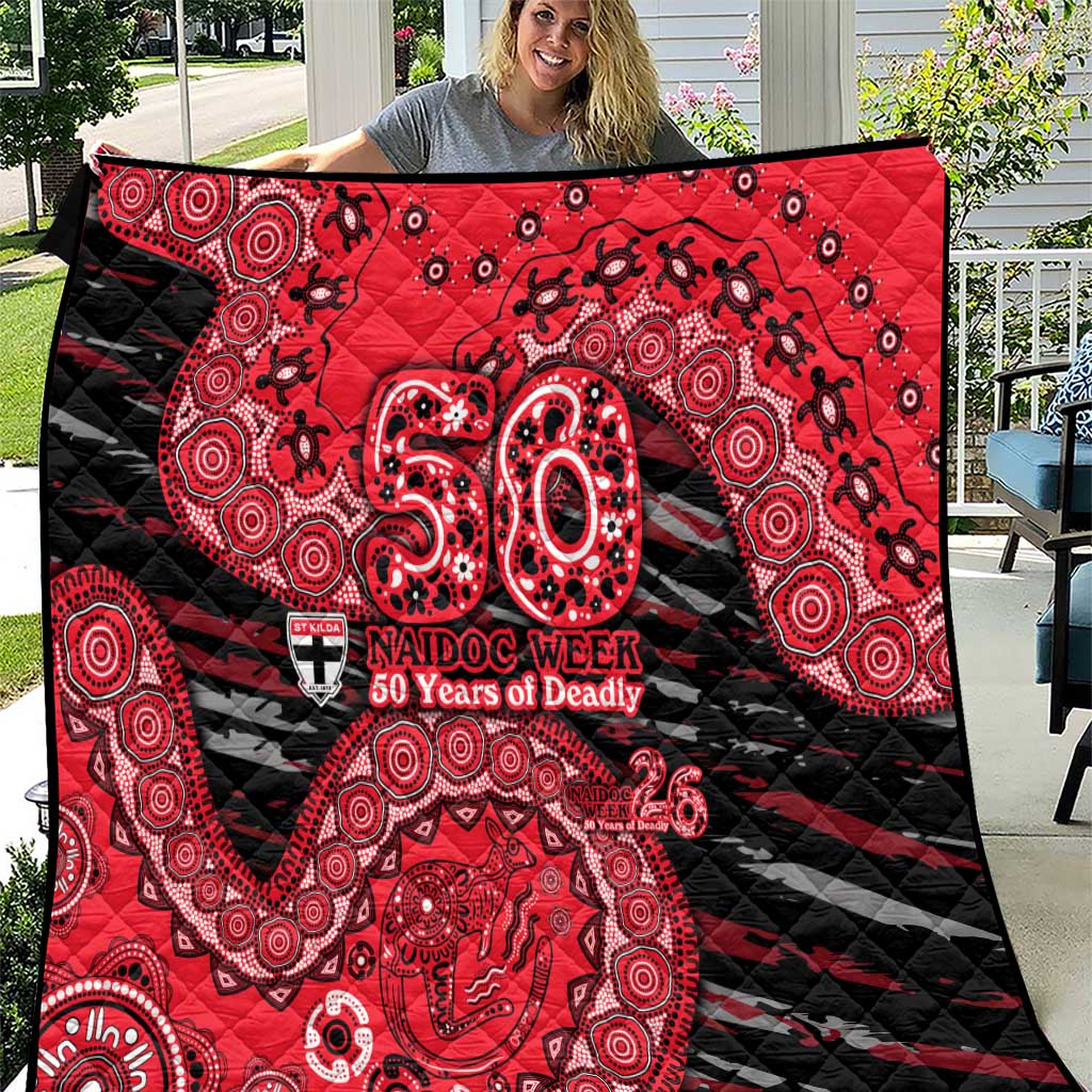 St Kilda Saints NAIDOC Week 2026 Quilt Australian Aboriginal Dot Art Dreamtime Pattern Style