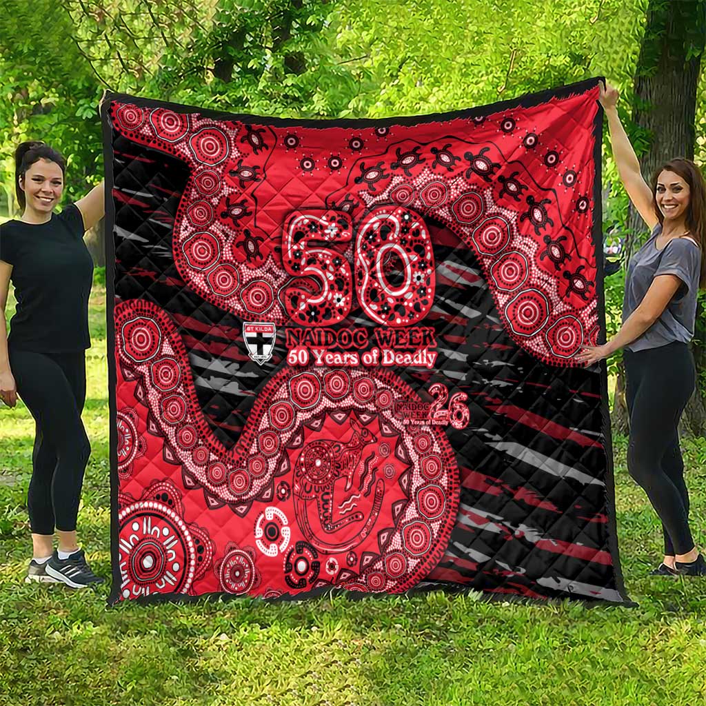 St Kilda Saints NAIDOC Week 2026 Quilt Australian Aboriginal Dot Art Dreamtime Pattern Style