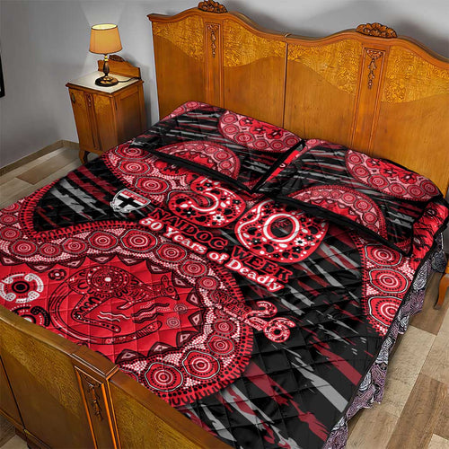 St Kilda Saints NAIDOC Week 2026 Quilt Bed Set Australian Aboriginal Dot Art Dreamtime Pattern Style