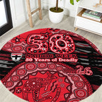St Kilda Saints NAIDOC Week 2026 Round Carpet Australian Aboriginal Dot Art Dreamtime Pattern Style